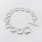 Klobiges Gliederarmband aus Sterlingsilber mit quadratischem Rahmen und OT-Schnalle