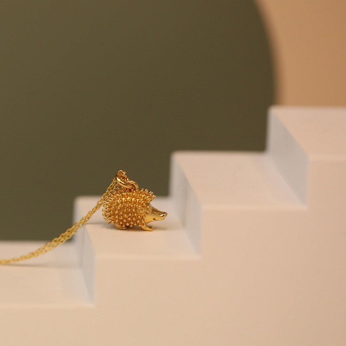 Hérisson – Goldene Igel-Halskette – Gold-Vermeil