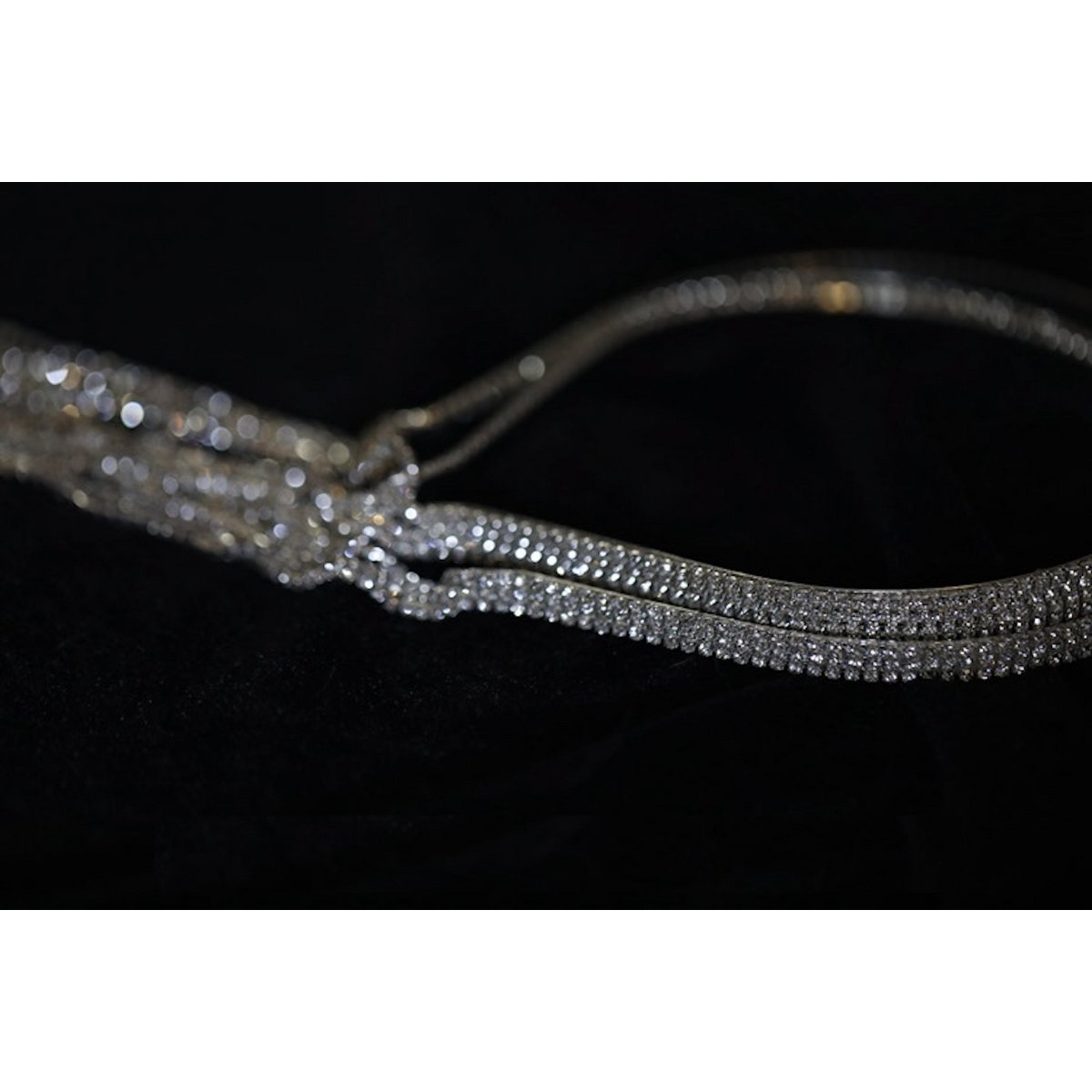 Sparkling Bridal Headband with Long Tassels