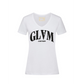 T-Shirt V-Ausschnitt Glam Black Glitter