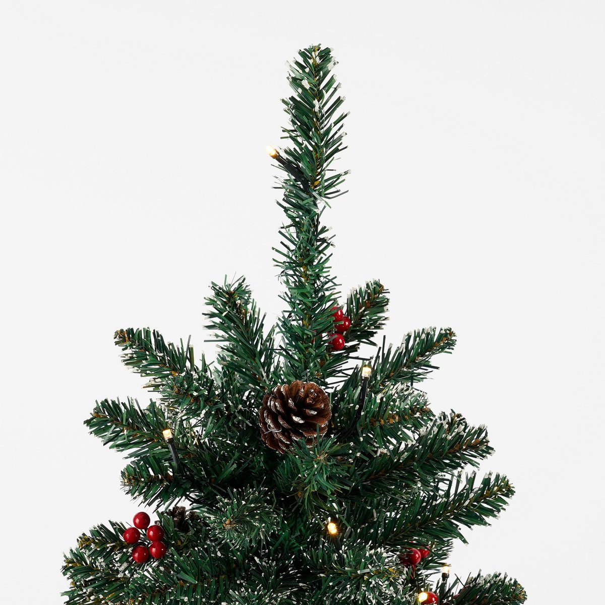 Creston Künstlicher Weihnachtsbaum im Topf mit LED-Beleuchtung – H90 x Ø50 cm – Grün gefrostet