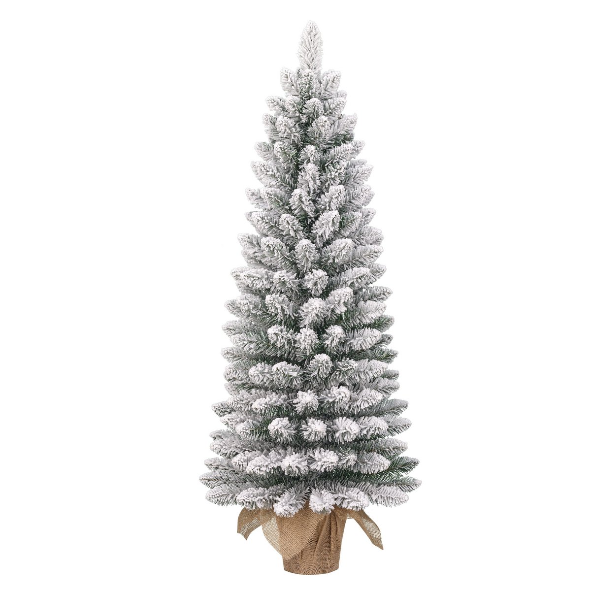 Schmaler künstlicher Weihnachtsbaum von Gerlos aus Jute – H90 x Ø41 cm – Grün gefrostet