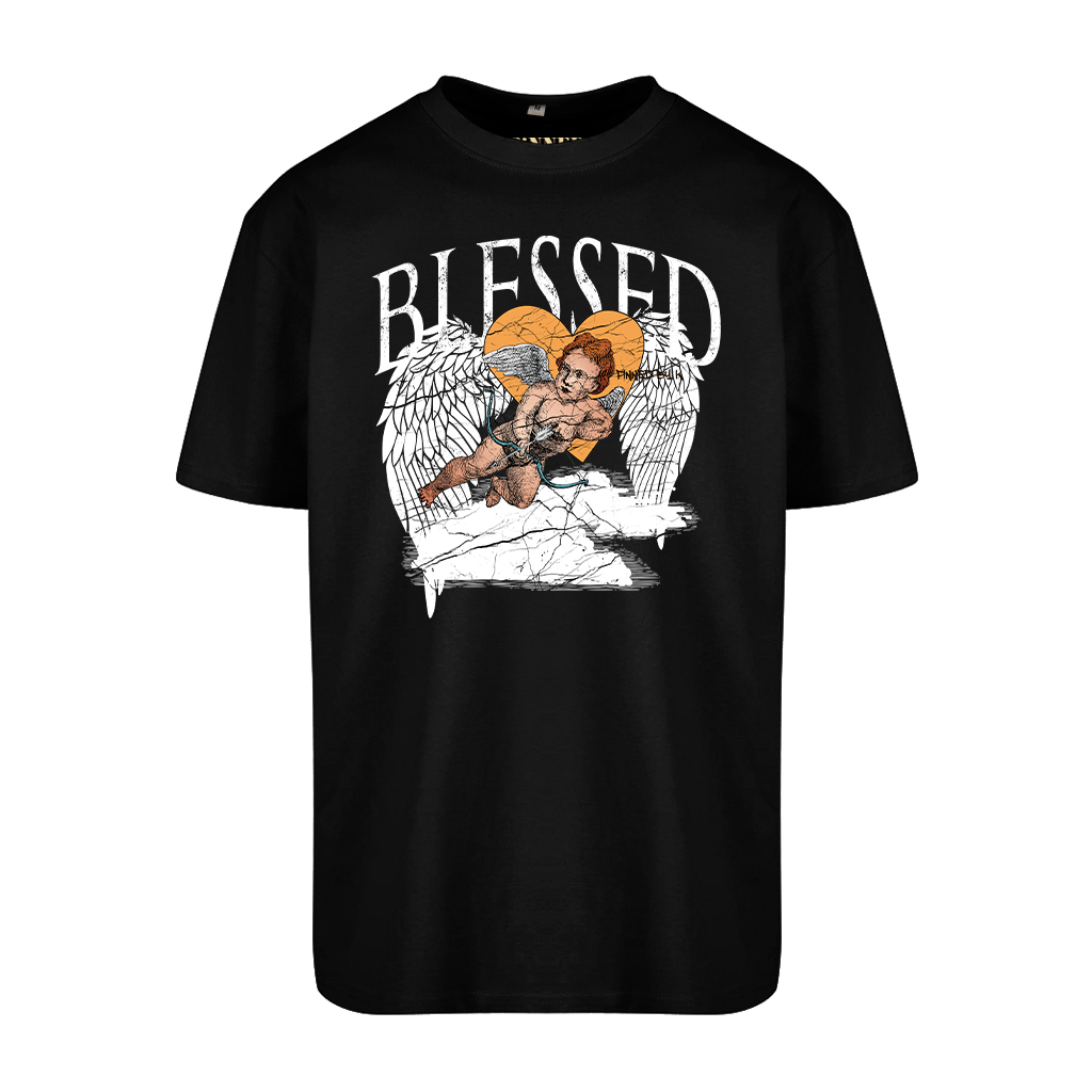 Übergroßes T-Shirt Blessed White