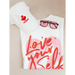 Übergroßes T-Shirt „Love Yourself Back“.
