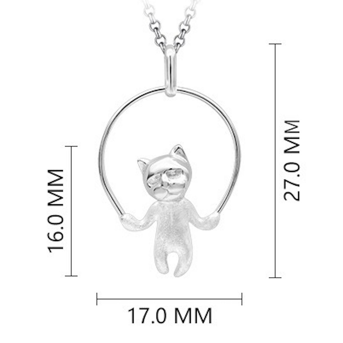 Cute Rope Skipping Cat Necklace - Gold n Silver