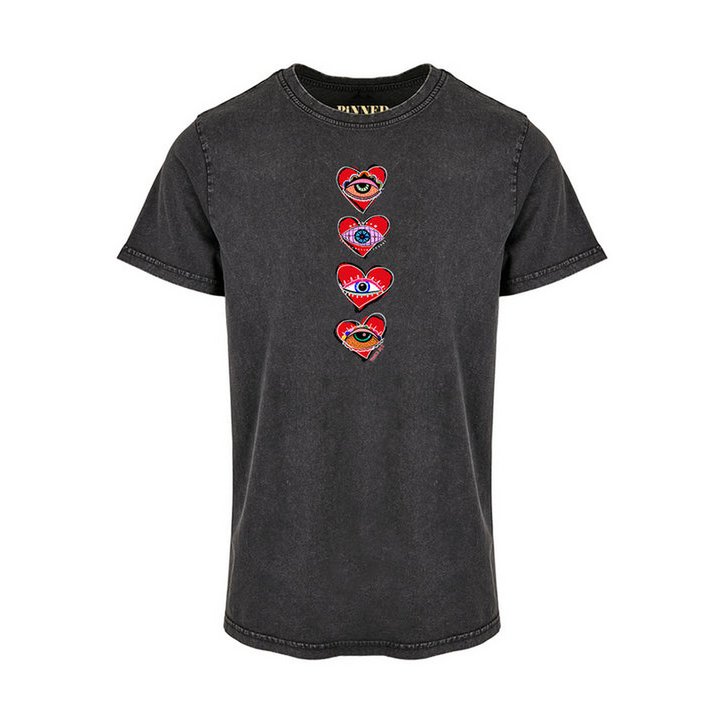 Gewaschenes T-Shirt Eyes Heart