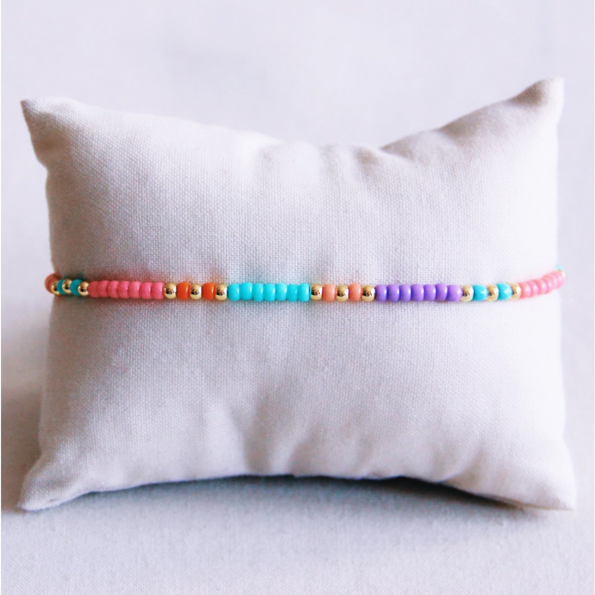 Satin -Fußkettchen mit Miyukis - Farbe mischen Damen Mode Accessoire Schmuck Edelstahl