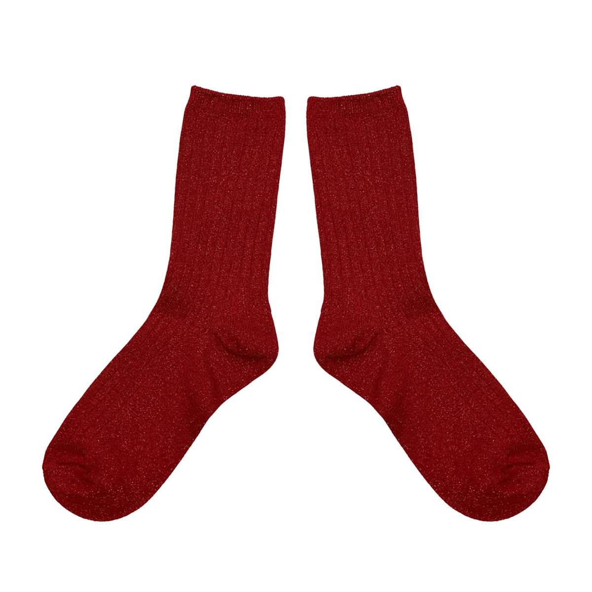 Socken lang rot glitzernd