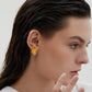 Einzigartige Ohrmanschette – Seidenstoff-Design – Gold-Vermeil und Sterlingsilber – ein Stück
