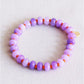 Elastisches Armband von Edelsteinen - Lila/Orange Damen Mode Accessoire Schmuck Edelstahl