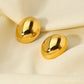 Minimalistische ovale Eierschalen-Ohrstecker – Gold und Silber