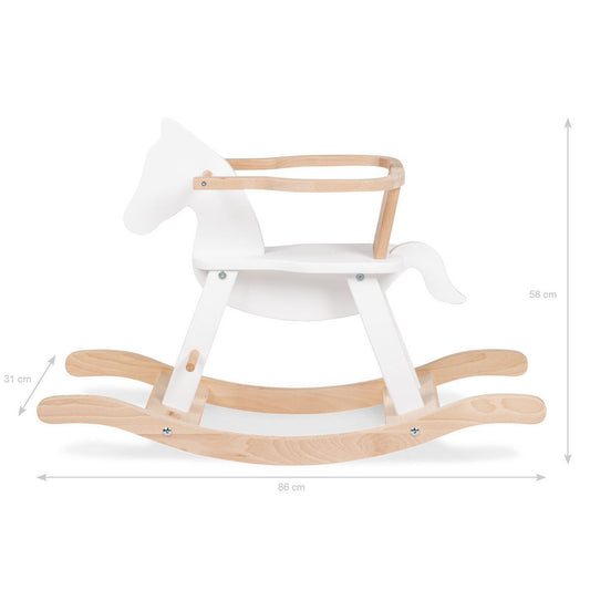 Schaukelpferd 'Pinolino' mit Ring, weiß/natur