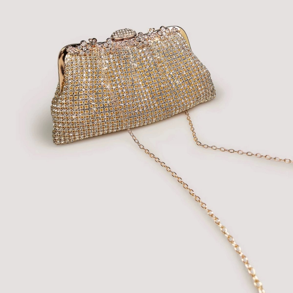 Luxuriöse Clutch im Diamant-Look – Gold und Silber