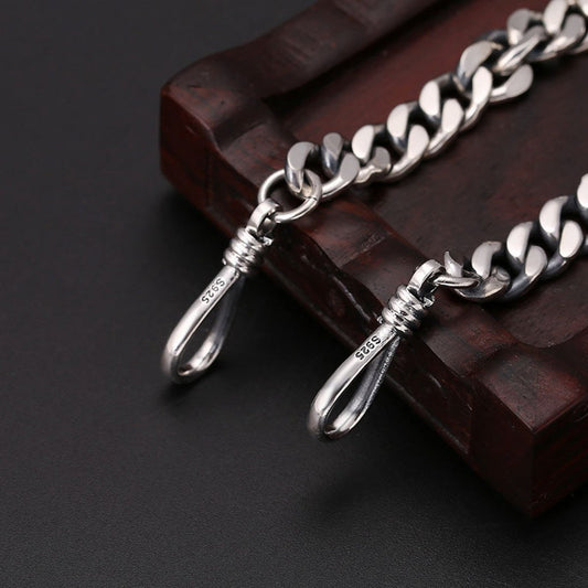 Auffälliges kubanisches Kettenarmband aus Sterlingsilber – Premium-Qualität