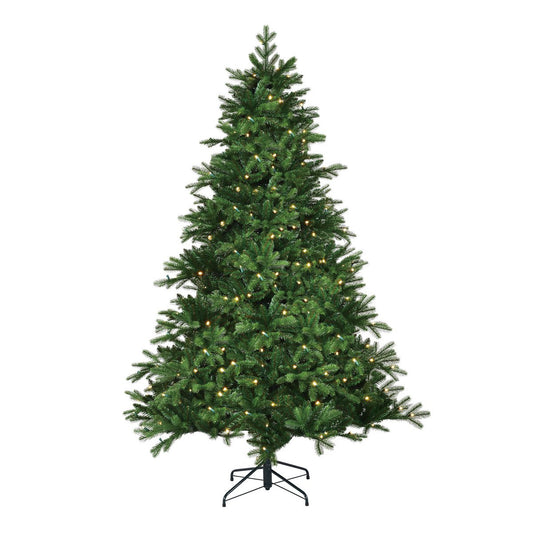 Brampton Künstlicher Weihnachtsbaum mit LED-Beleuchtung – H215 x Ø142 cm – Grün
