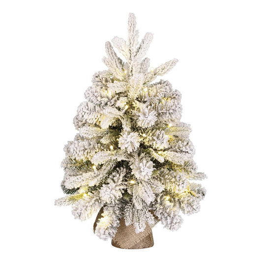 Grimshaw Weihnachtsbaum im Topf mit LED -Beleuchtung Schnee und Timerfunktion - H60 x Ø45 cm - Grün Deko Weihnachten