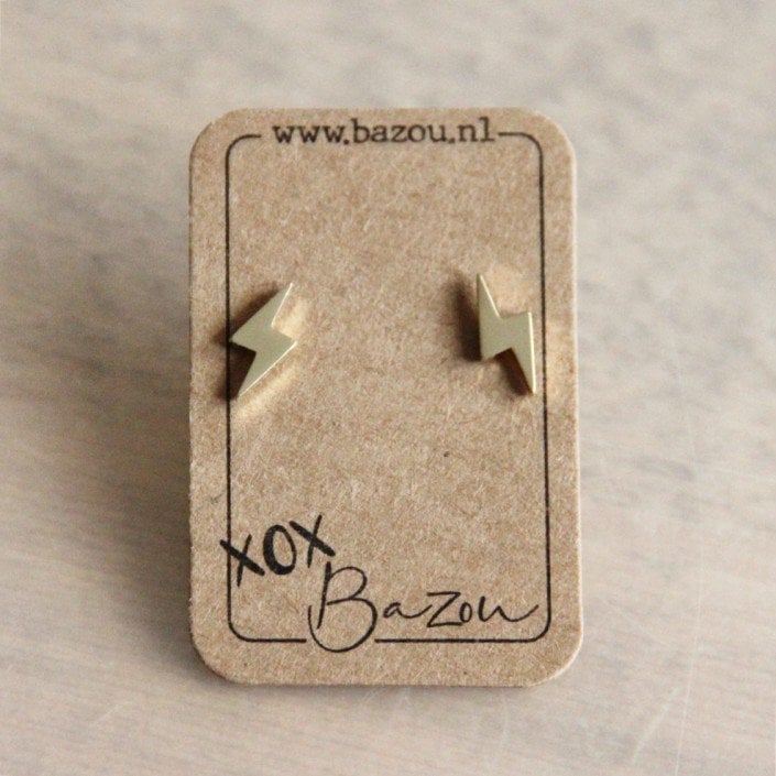 OS420 - Edelstahl Ohrstecker Blitz - Gold