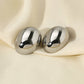 Minimalistische ovale Eierschalen-Ohrstecker – Gold und Silber