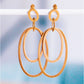 Aussageohrringe Anhänger oval Ohrringe gold Damen Mode Accessoire Schmuck Edelstahl