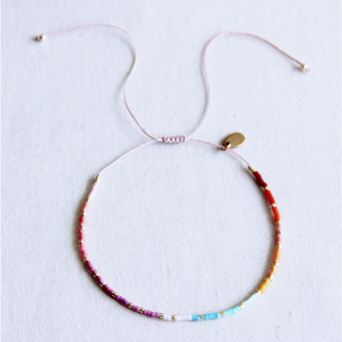 Miyuki Anklet 'Regenbogen' Damen Mode Accessoire Schmuck Edelstahl