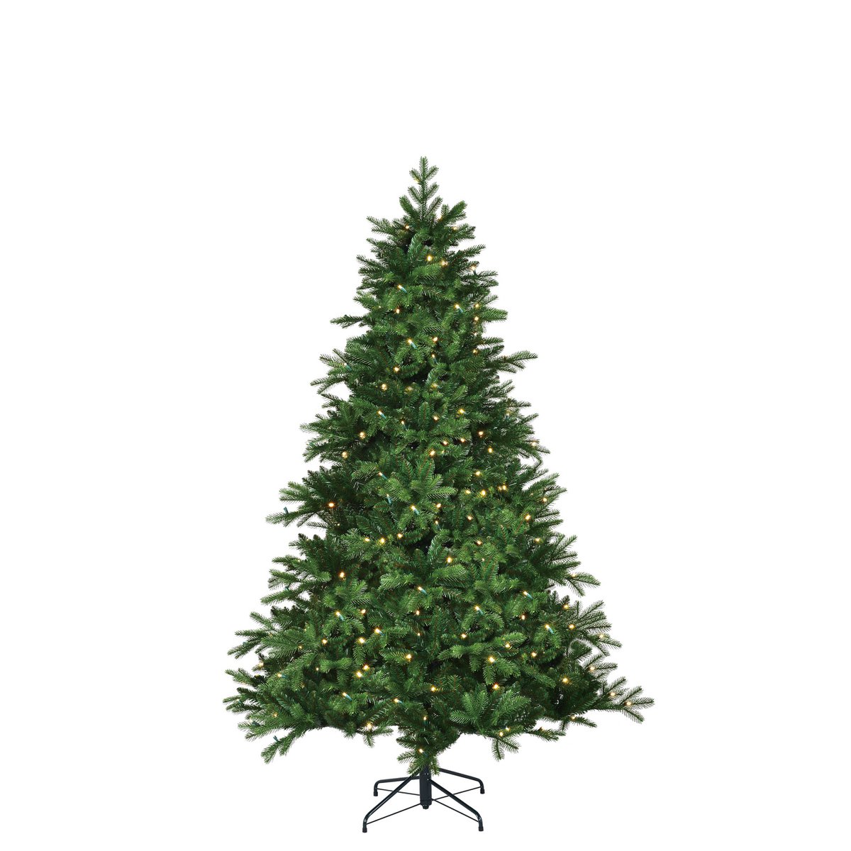 Brampton Künstlicher Weihnachtsbaum mit LED-Beleuchtung – H185 x Ø127 cm – Grün
