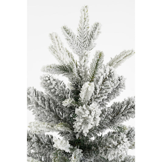 Grimshaw Kunst Weihnachtsbaum - H120 x Ø60 cm - Grün mit Kunst - Schnee Dekoration Weihnachten