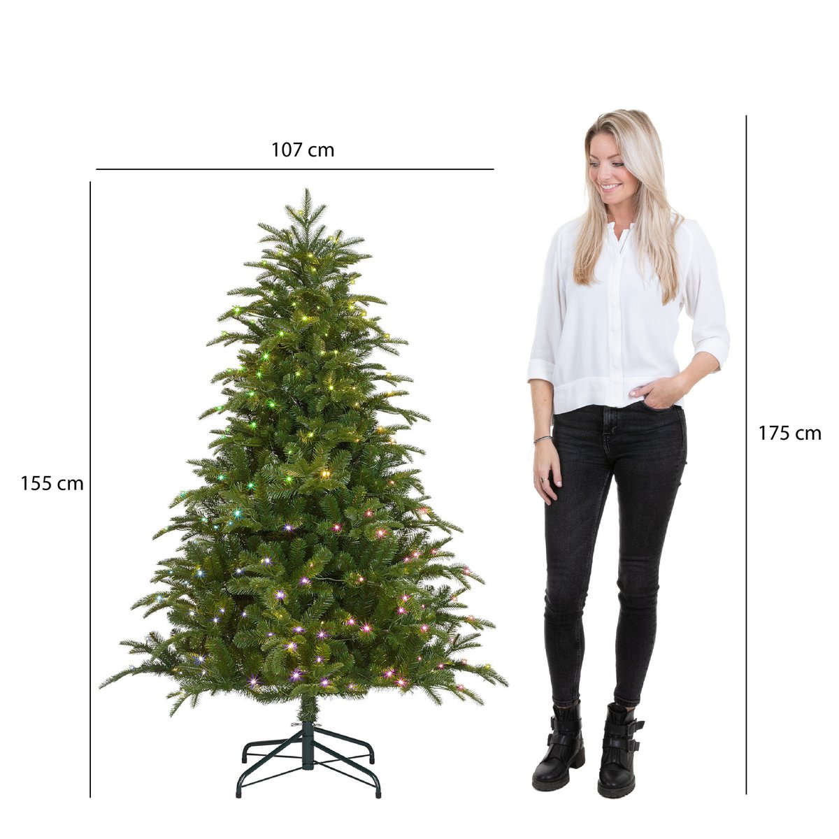 Black Box Trees Intelligente Beleuchtung Nestow Künstlicher Weihnachtsbaum – H155 x Ø107 cm – Grün