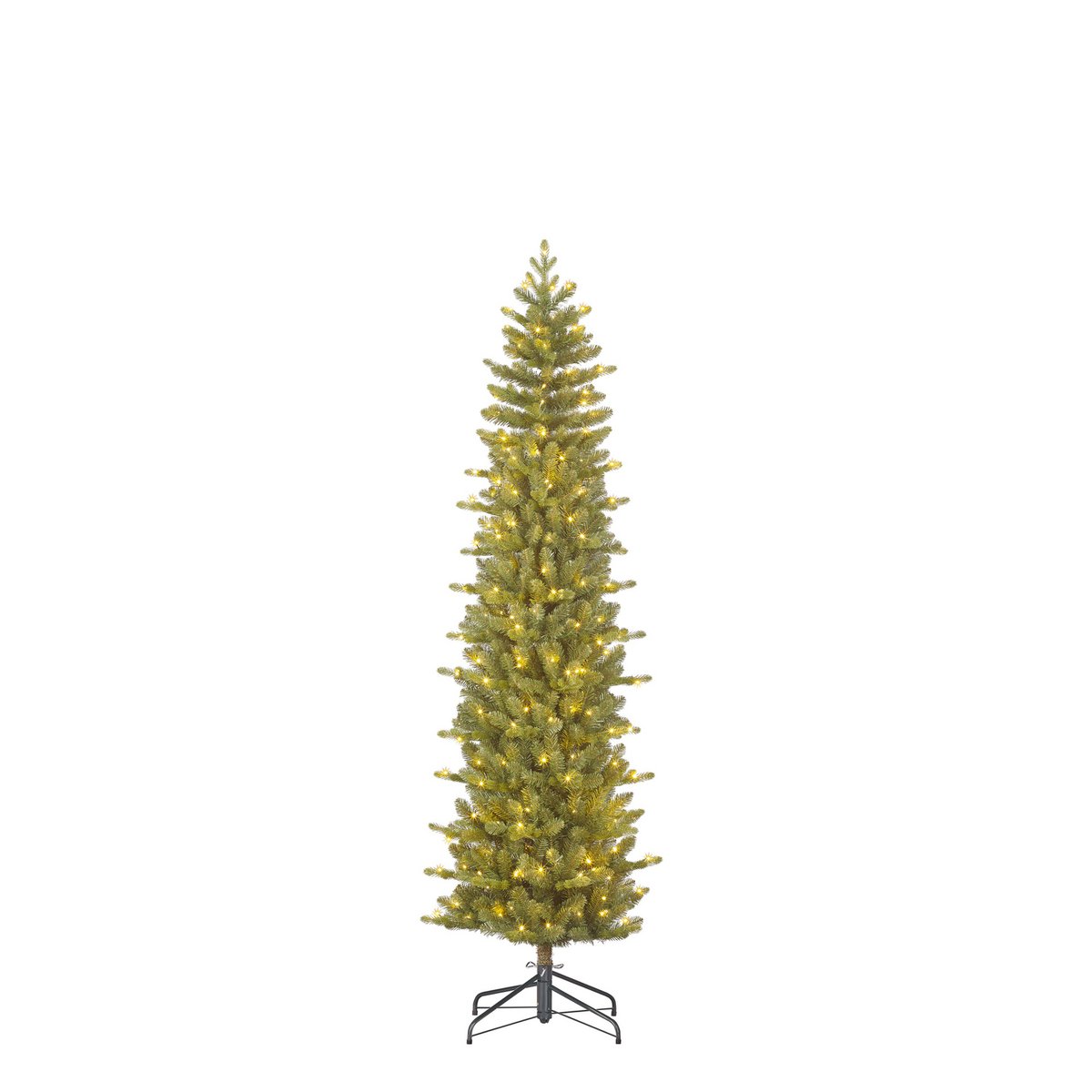 Harma Schmaler künstlicher Weihnachtsbaum mit LED-Beleuchtung – H185 x Ø63 cm – Grün