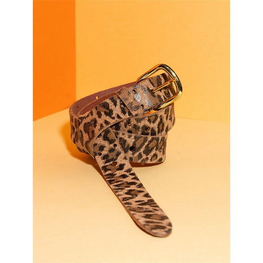 Gürtel Leder Lang Leopard