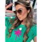 Set Frottee Palme Neon Pink Samt | HINWEIS: Lieferzeit 5-6 Werktage