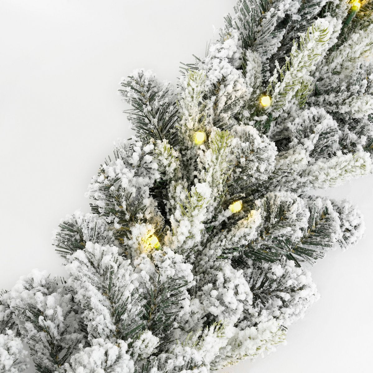 Grimshaw Weihnachts Girlande mit LED -Beleuchtung Kunstschnee und Timerfunktion - L180 x Ø25 cm - Grün Deko Weihnachten