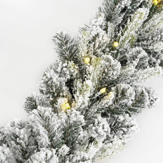 Grimshaw Weihnachts Girlande mit LED -Beleuchtung Kunstschnee und Timerfunktion - L180 x Ø25 cm - Grün Deko Weihnachten