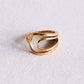 Stahlmondring goldfarben Damen Ring modisch Mond Stahl Mode Accessoire Schmuck Edelstahl