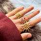 Elastischer Ring mit Naturstein - Pink Damen Mode Accessoire Schmuck Edelstahl