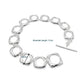 Klobiges Gliederarmband aus Sterlingsilber mit quadratischem Rahmen und OT-Schnalle