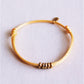 Satinarmband mit Ringen – Gelb/Gold Damen Mode Accessoire Schmuck Edelstahl
