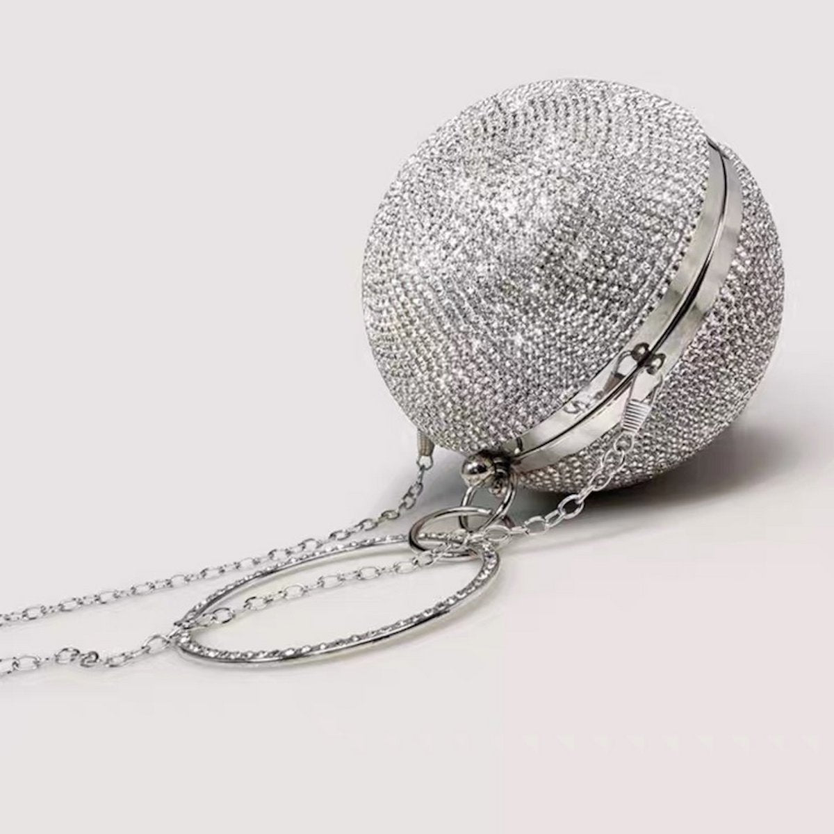 Luxuriöse Ball-Clutch – Bling-Bling-Diamanten – Gold und Silber