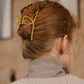 Minimalistisches Design, gedrehte Textur, Krallenhaarspange, große Größe – Gold und Silber