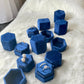 Vintage-inspirierter Hexagon-Ehering aus Samt in grünen Farben