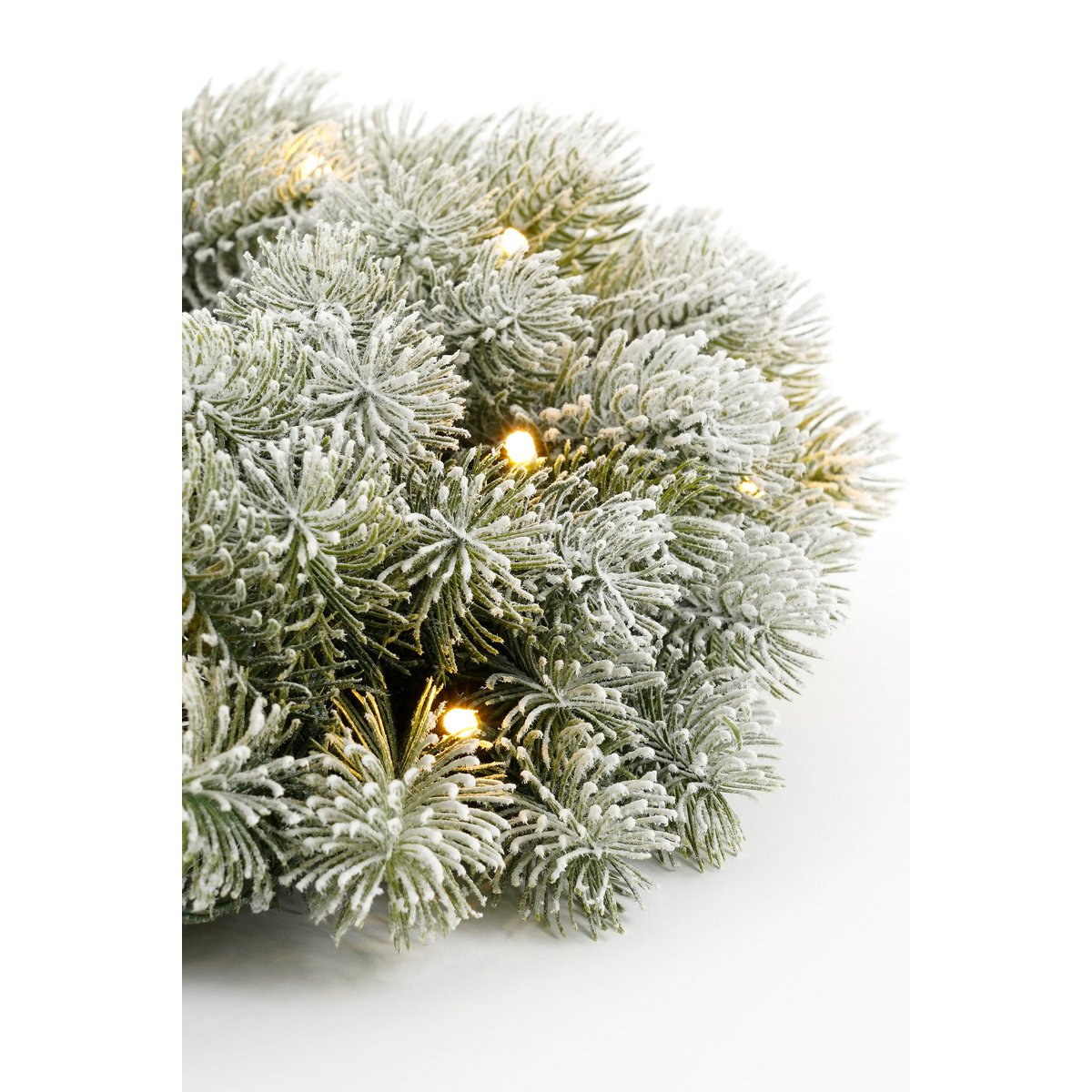 Nagoya Weihnachtskranz mit LED -Beleuchtung und Timerfunktion - H12 x Ø60 cm - Grün
