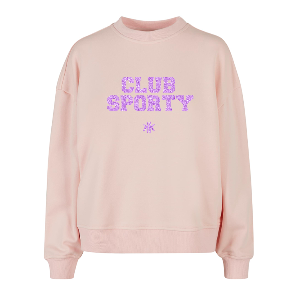 Limitierter Pullover Boxy Club Sportlicher Flieder-Glitzer