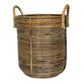 Rattan-Wäschekorb rund – Rattan-Pflanzkorb – großer Boho-Korb – dekorativer Korb handgefertigt aus Rattan (2 Größen Ø 35/40 cm) OTERE