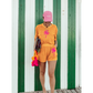 Set Badstoff Palmtree Neon Pink Velvet | HINWEIS: Laufzeit 5-6 Werktage