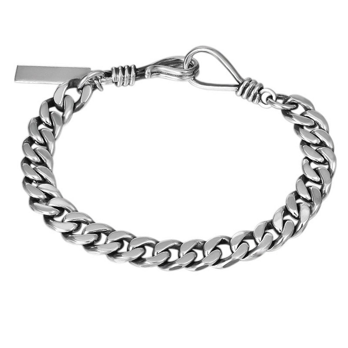 Auffälliges kubanisches Kettenarmband aus Sterlingsilber – Premium-Qualität