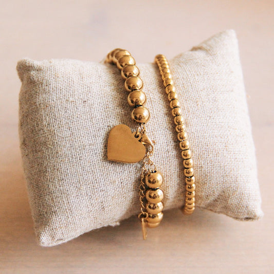 SA815 - Stahlperlenarmband - Gold