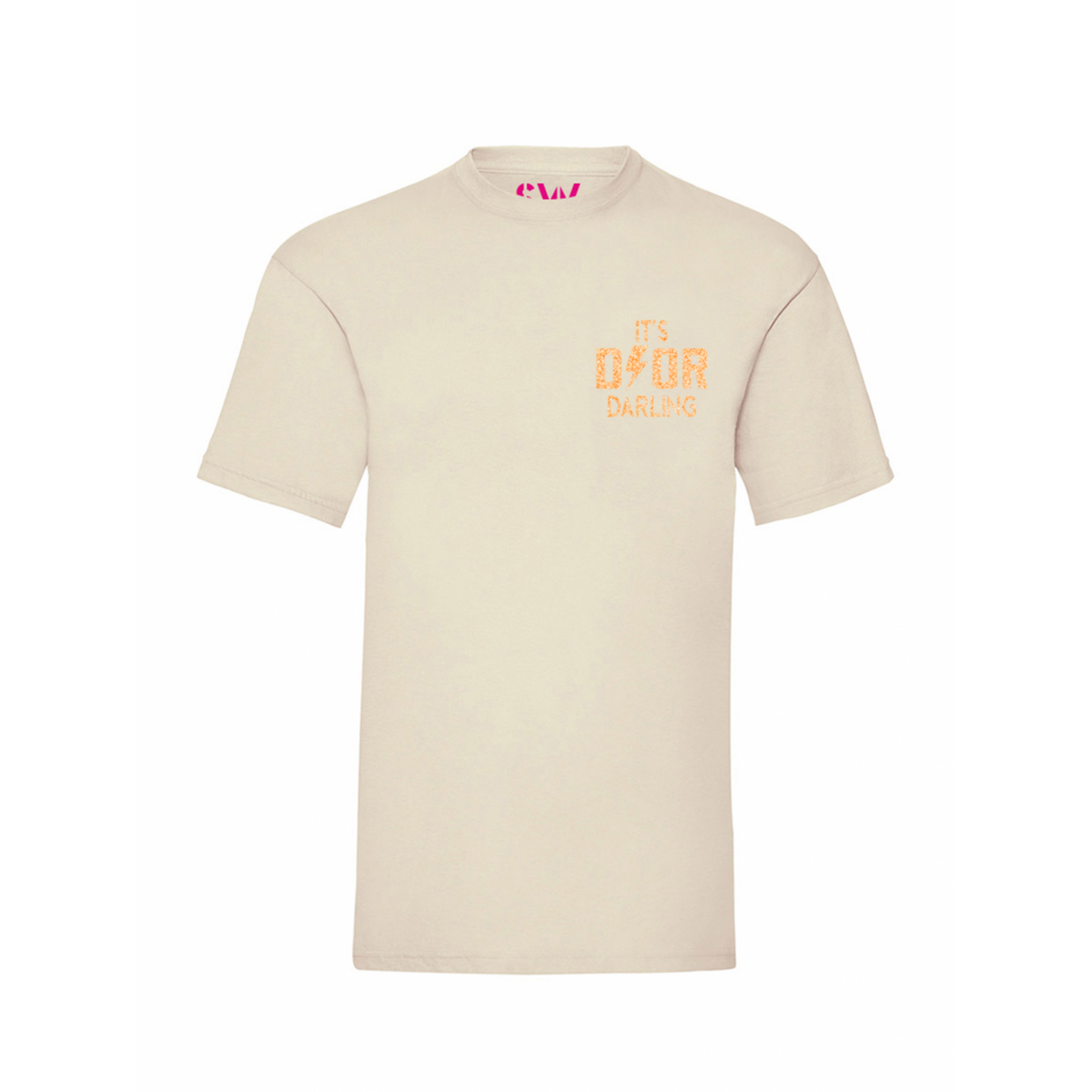 T-Shirt Dyor Darling Peach Glitter Chest