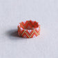 Webenring im Zickzack - lila/orange Damen Mode Accessoire Schmuck Edelstahl