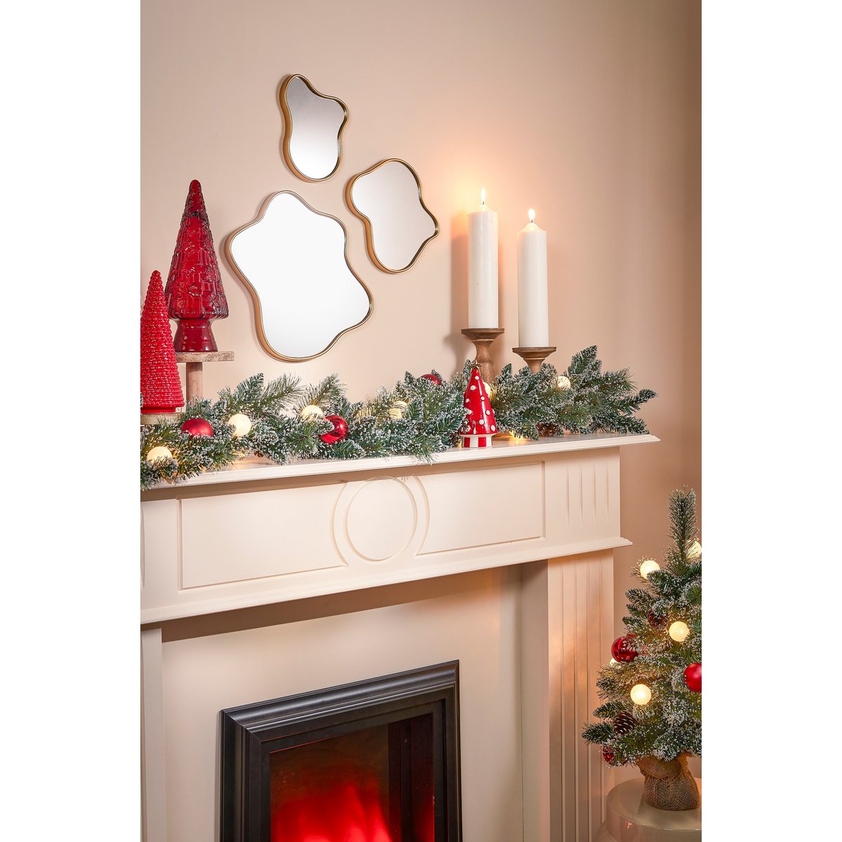 Kaprun Girlande Weihnachten mit LED -Beleuchtung und Timerfunktion - L270 x Ø25 cm - Grün