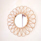 Kleiner Rattan-Spiegel 38 cm, handgefertigter Boho-Wandspiegel, DANAU-Wanddekoration, runder Spiegel, dekorativer Spiegel