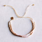 Doppel -Miyuki -Armband - Nackt/Weiß/Taupe